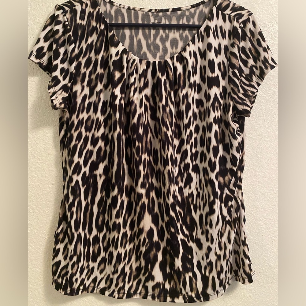 Y2K Worthington leopard blouse